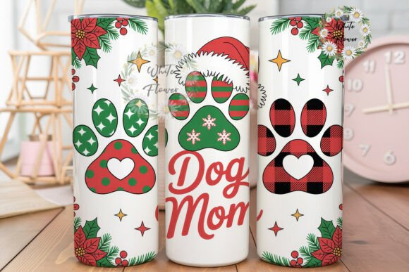 Christmas Dog Mom Tumbler Wraps for Seasonal Merch