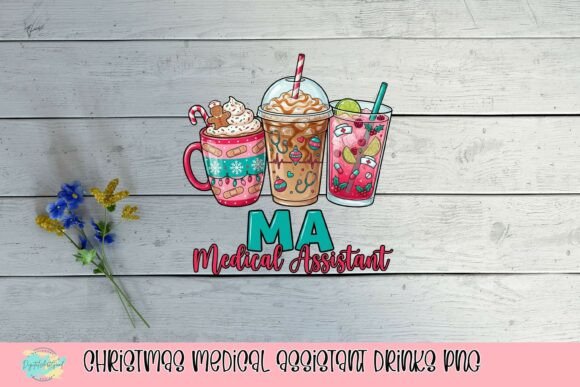 Christmas Medical Assistant Drinks PNG for T-Shirt Designs