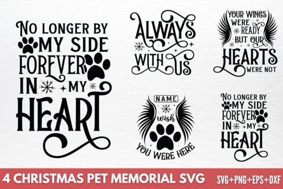 Christmas Pet Memorial SVG for Crafts: A Festive Design Asset for Local Businesses