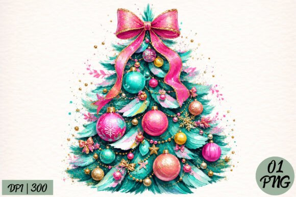 Coquette Glitter Christmas Ornament PNG for T-Shirt Designs
