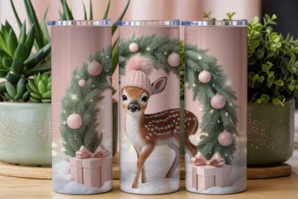 Cute Fawn Christmas Tumbler Wrap: A Visual Asset for Seasonal Blog Content