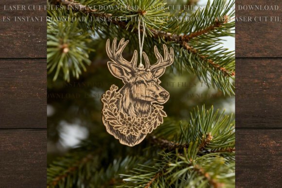 Deer Stag Ornament SVG for Laser Engraving Projects