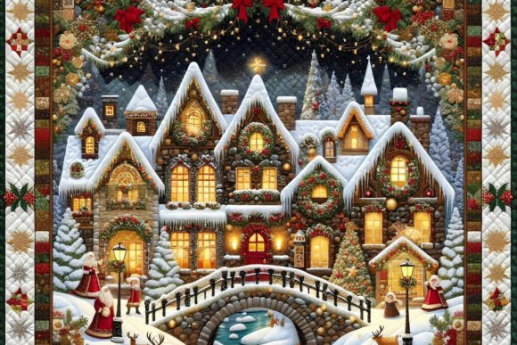 Enchanted Christmas Village Bundle: A Festive Background for Digital Sellers