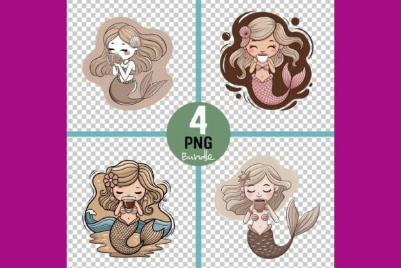 Mermaid Coffee Bundle with Four PNG Set Review for Real Design Projects