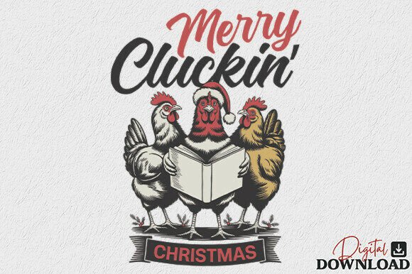 Merry Cluckin Christmas PNG: A Festive Graphic Design Asset for Content Creators