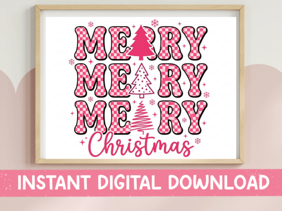 Merry Merry Christmas Checkered SVG PNG: A Festive T-Shirt Design Asset