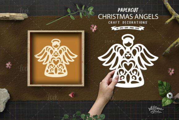 Papercut Christmas Angel Cut File for Crafts and Festive Branding