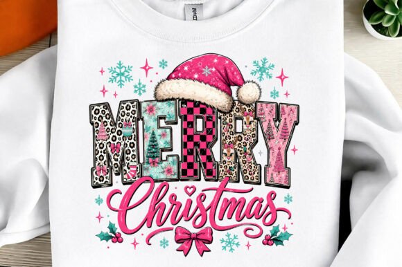 Preppy Merry Christmas Sublimation Png for T-Shirt Designs