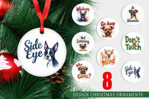 Sassy Dog Quote Ornament: A Playful Graphic Design Asset for Local Branding