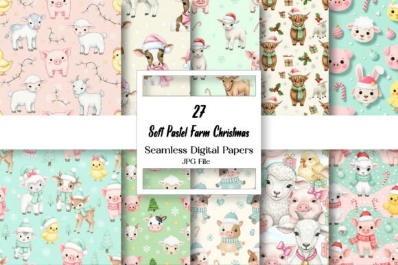 Soft Pastel Farm Christmas Paper Pack Embroidery Review