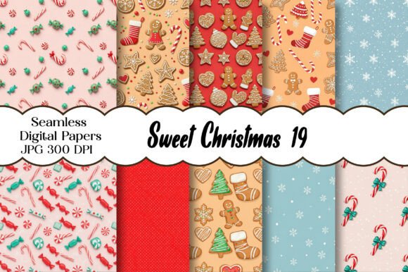 Sweet Christmas Seamless Patterns: A Festive Graphic Design Asset for Local Businesses