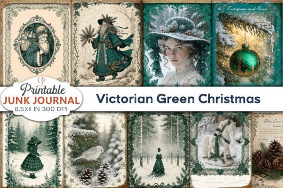 Victorian Green Christmas Background Review for Digital Sellers