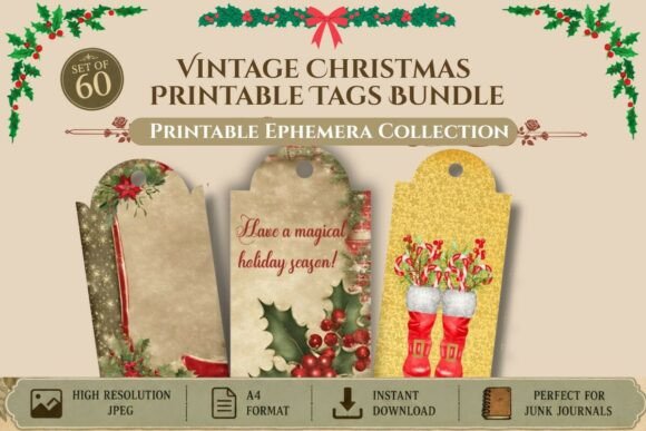 Vintage Christmas Printable Tags Bundle: A Crafts Designer’s Honest Review