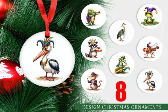 Watercolor Mardi Gras Animal Ornament: A Versatile Illustration for Content Creators