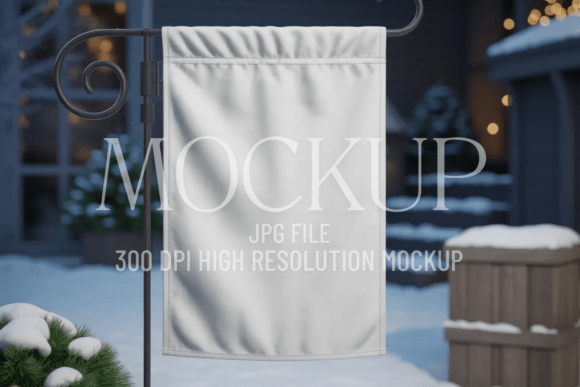 Winter Christmas Garden Flag Mockup for Product Mockups