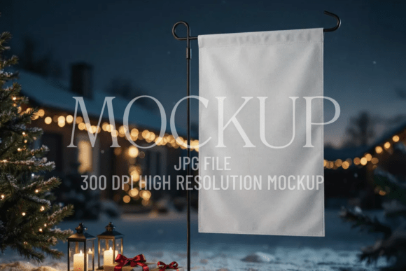Winter Christmas Outdoor Template: A Product Mockup for Seasonal Branding